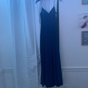 Blue Glitter Prom Dress